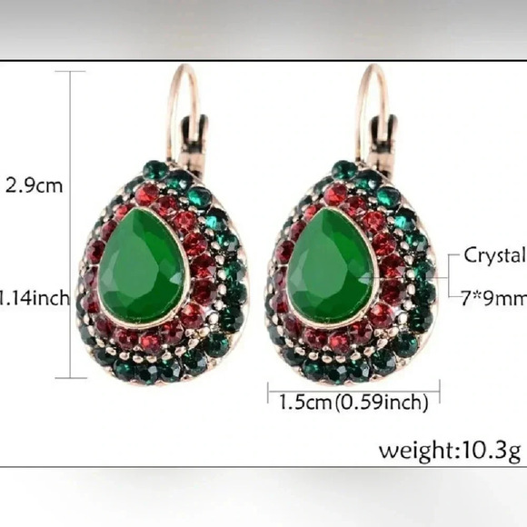 Vintage Inspired Victorian Boho Gypsy Chic Crystal Rinestone Teardrop - Picture 5 of 5